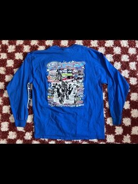 ULTRA COTTON GILDAN BLUE RACE LONG SLEEVE